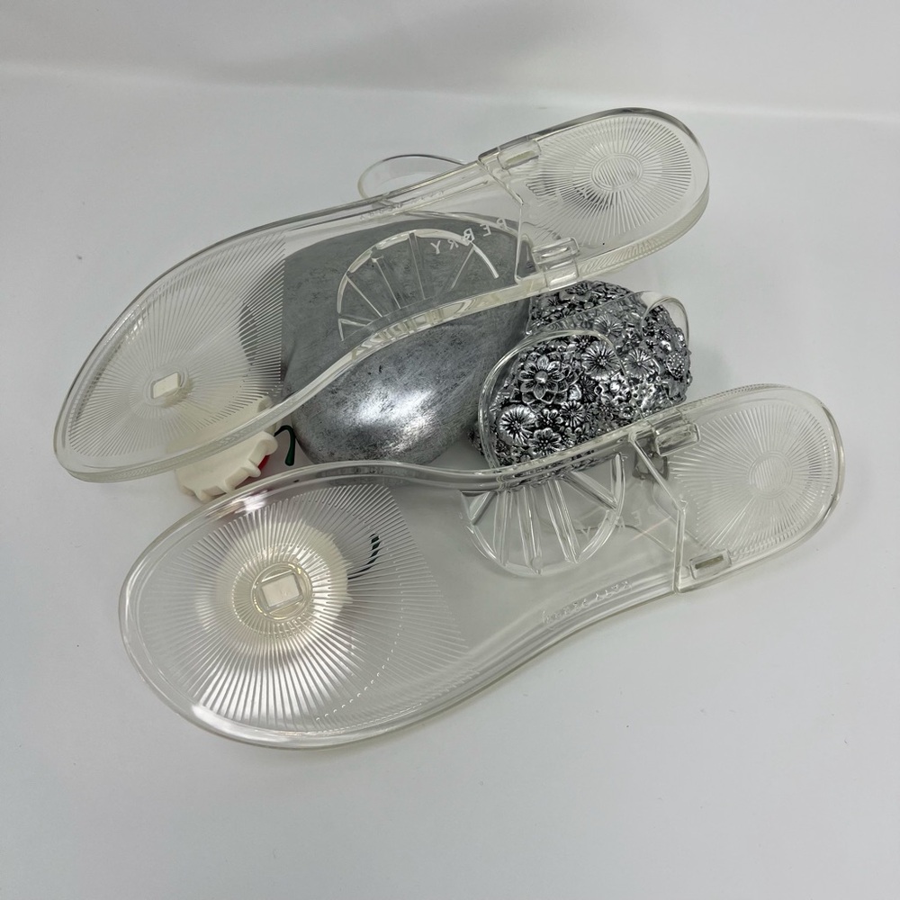 Katy Perry Collections Clear Jelly Sandals with Red Cherry and White Flower - Picture 13 of 16